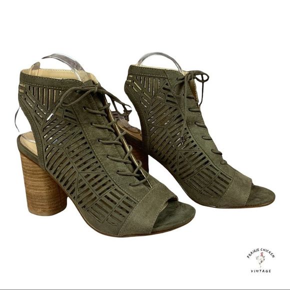 Sam Edelman Micro-Suede Lattice Pumps Heels Lace up size 8.5 - Picture 1 of 9